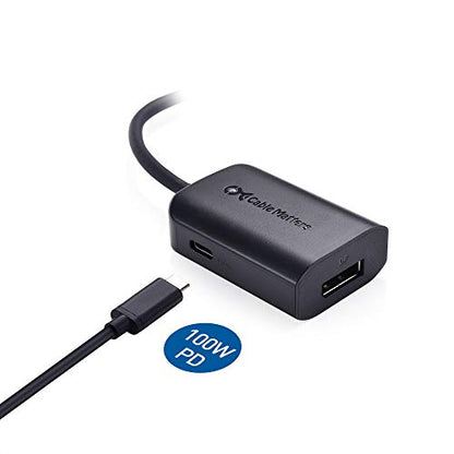 Cable Matters USB C to DisplayPort Adapter with Charging, USB C to DP 1.4 | [8K@60Hz / 4K@240Hz Video, 100W Charging] Compatible with Thunderbolt 4/USB4 Ports, MacBook Pro, Dell XPS, Surface Pro
