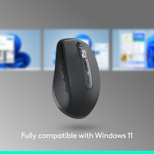 Logitech MX Anywhere 3S Compact Wireless Mouse, Fast Scrolling, 8K DPI Any-Surface Tracking, Quiet Clicks, Programmable Buttons, USB C, Bluetooth, Windows PC, Linux, Chrome, Mac - Pale Grey - color: Pale Grey, style: USB-C Charge