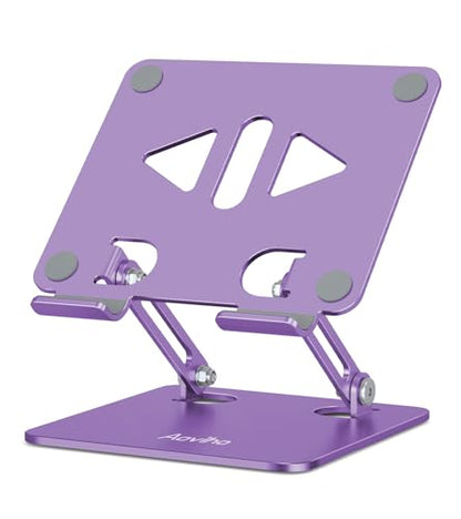Aoviho Tablet Stand for Desk,Adjustable Tablet Holder,Purple | Stable Aluminum Design, Fits iPad Pro/Air/Mini & Samsung Tablets, Adjustable Viewing, Ideal for Office & Home - color: Purple