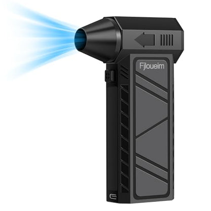 Electric Air Duster, 130,000RPM Compressed Air Duster Rechargeable with 4-Speed Settings, Mini Turbo Jet Fan Blower Portable USB-C for Keyboards PC Electronics Cars (Black)