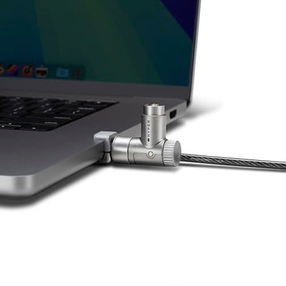 HyperShield MacBook Pro Cable Laptop Lock — Tool-Free MacBook Security Lock w/ 6.5 Ft. Steel Cable, Full Port Access — for 14” & 16” Apple Silicon Devices — Ideal for Public Spaces