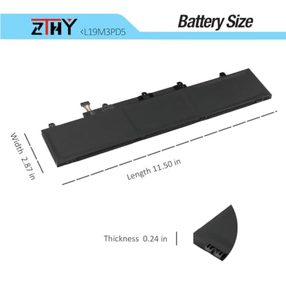 L19L3PD5 Battery Replacement for Lenovo ThinkPad E14 E15 Gen 2/Gen 3/Gen 4 | ThinkPad E14 E15 2nd 3rd 4th 2020 2021 2022 Laptop L19M3PD5 L19C3PD5 L19D3PD5 L20D3PD4 L20M3PD4 L20L3PD4 11.1V 45Wh 3-Cell - size: 11.73*2.95*0.28 inch L19M3PD5