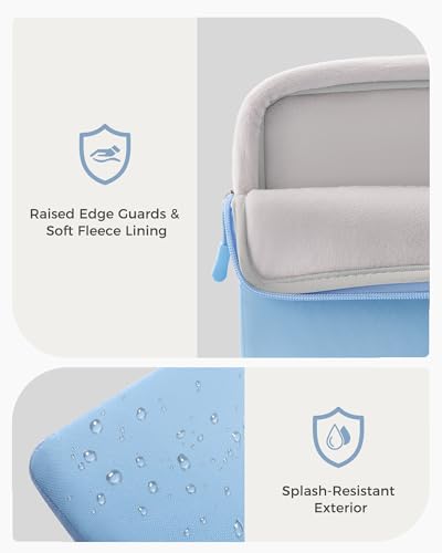 ProCase Laptop Sleeve 14" for MacBook Pro 14 Inch M5/M4/M3/M2/M1 2026-2021 | Slim Travel Sleeve with Soft Plush Lining & Large Front Pocket, Water-Resistant, Also Fit 14" HP Dell Lenovo ASUS Acer - color: Airblue, size: 14-inch