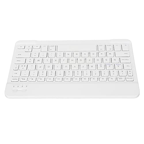 Travel Keyboard, 10in Wireless Keyboard Slim Scissor Style Wireless with More Keys and Wider Keys for Tablet Phone Computer, Non Slip, Light Weight, Quiet, Water (White) - color: White
