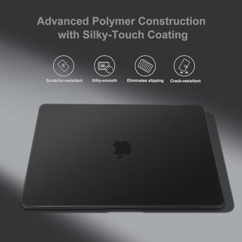 MOSISO Compatible with MacBook Air 13 inch Case M1 2021 2020 2019 2018 | A2337 A2179 A1932, Protective Hard Shell&Keyboard Cover&Screen Film&Pouch for MacBook Air 13.3 inch Case, Black - color: Black