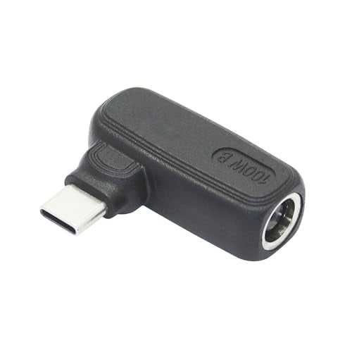 90 Degree 100W DC 7.4mm x 0.6mm Power Adapter, Input 15 - 20.5V, PD Chip | Right Angle DC 7406 Female to USB Type C Male PD Plug, Built in PD Intelligent Chip Quick Identification V/A, for USB C Port - style: DC 7406 Female to USB Type c Male - 100W