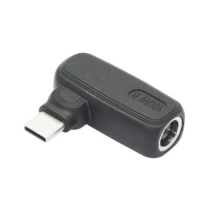 90 Degree 100W DC 7.4mm x 0.6mm Power Adapter, Input 15 - 20.5V, PD Chip | Right Angle DC 7406 Female to USB Type C Male PD Plug, Built in PD Intelligent Chip Quick Identification V/A, for USB C Port - style: DC 7406 Female to USB Type c Male - 100W