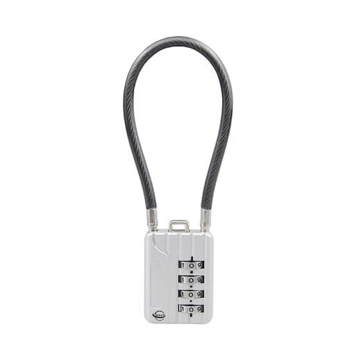 4 Digit Cable Combination Lock 7.1 inches Bold Cable for School Gym Locker,Helmet,Filing Cabinets,Toolbox,Luggage Suitcase,knapsack,Silver 1Pack - size: 18cm (7.1 inch) Cable