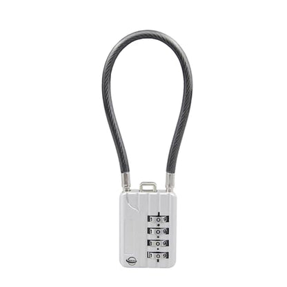 4 Digit Cable Combination Lock 7.1 inches Bold Cable for School Gym Locker,Helmet,Filing Cabinets,Toolbox,Luggage Suitcase,knapsack,Silver 1Pack - size: 18cm (7.1 inch) Cable