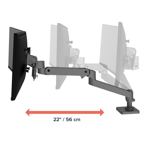 Ergotron – Upgraded LX Pro Premium Dual Direct Monitor Arm, VESA Desk Mount – for 2 Monitors Up to 27 Inches, 9 lbs Each – Dark Grey - color: Dark Grey