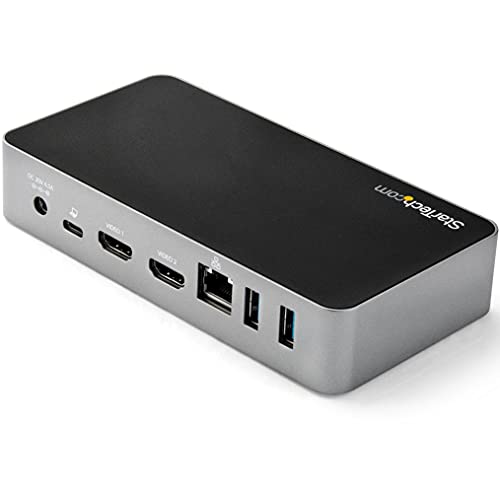 StarTech.com USB-C Dock - Dual Monitor 1080p HDMI Laptop Docking Station - 65W Power Delivery - 1x USB-C, 3x USB-A, Ethernet - Dual Video Display USB 3.1 Gen 1 Type-C Dock - Mac & Windows (DK30CHHPD)