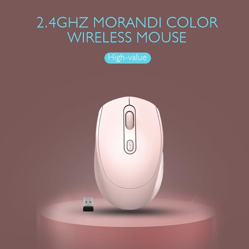 ONE-UP Wireless Mouse, 2.4G, Silent, Computer, USB Nano Receiver for Laptop, Chromebook, PC, Mac, Windows and School Work (Pink) - color: Pink