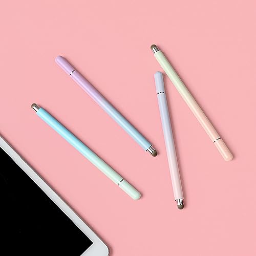 Stylus Pens for Touch Screens, 4 Pcs High Precision Disc Stylus with Magnetic Cap, 2 in 1 Stylus Pen Compatible with iPhone, iPad Pro, Mini, Air and Samsung Tablets - color: Gradient