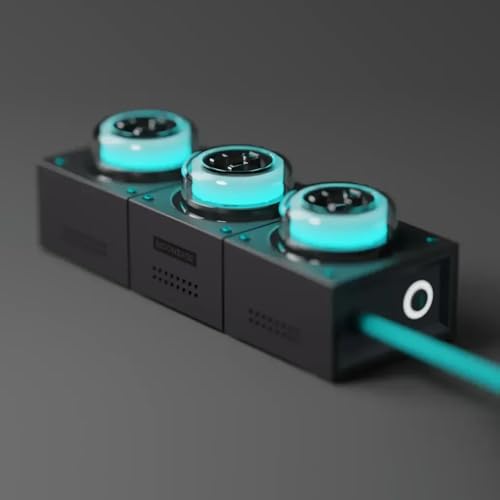 GENKI Moonbase 240W GaN Desktop Charger, Power Strip 7-Port Power Hub with 3 AC Outlets & 4 USB-C Ports (140W Max), Compact Design for Laptop/MacBook/Phone/Gaming Devices (Darkside) - color: Darkside