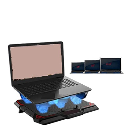 Youngran Gaming Laptop Cooler Six Fan Notebook Cooling Pad Silent LED Touch Version Portable Adjustable Laptop Stand Leisurely (Color : Red Touch Version)