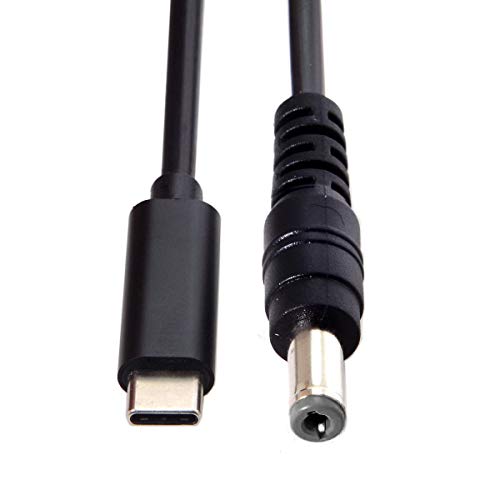 chenyang Type C USB-C Input to Rectangle 5.5x2.1mm Cable Cord for Laptop Notebook 1.8M - color: Black 65W 5.5x2.1MM
