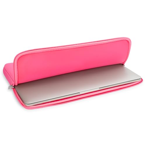 RAINYEAR 13.3 Inch Laptop Sleeve Case Padded Carrying Bag, Bright Pink | Slim Protective Soft Zipper Computer Cover for 13.3 Inch Notebook Computer Chromebook 14 inch MacBook Pro/Max M1 M2 M3 M4 M5 - color: Bright Pink, size: 13"-13.3"