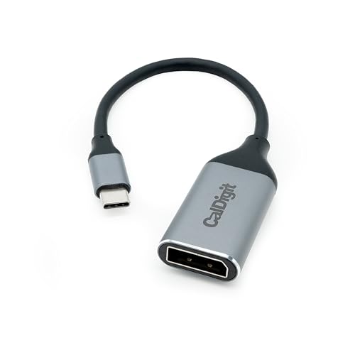 CalDigit USB-C to DisplayPort 1.4 Adapter Dongle - 8K 60Hz, High Refresh Support, HDR, Compatible with Thunderbolt 3, 4, 5 / USB 3.1, USB4 for 2016+ MacBook Pro & Air, iPhone 16 Pro Max | 8K DisplayPort 1.4 adapter with HDR and USB4 for Thunderbolt 3, Thu