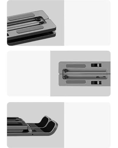Adjustable Plastic Laptop Stand – Foldable Portable Laptop Raiser Large Size Black BLC1043-05 - color: Black, size: Large