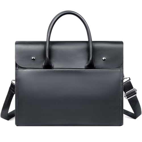 Laptop Briefcases Bag for Men - Vegan Leather Messenger Satchel Office Bags for Men with Shoulder Strap