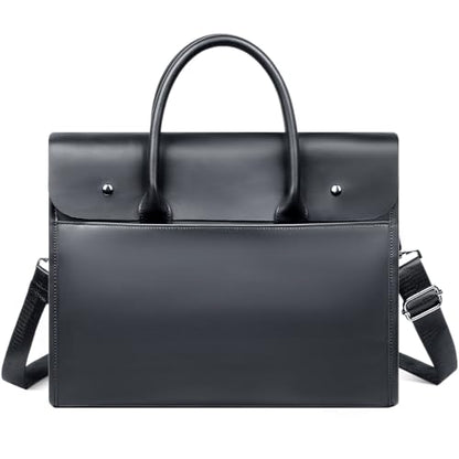 Laptop Briefcases Bag for Men - Vegan Leather Messenger Satchel Office Bags for Men with Shoulder Strap