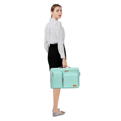 MOSISO 360 Protective Laptop Case 15 inch, 15 inch Laptop Sleeve | Compatible with MacBook Air M5 M4 M3 M2 2026-2023, Dell XPS Plus, Side Open Carrying Case with 4 Zipper Pockets, Aqua Green - color: Aqua Green, size: 15 inch