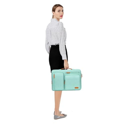 MOSISO 360 Protective Laptop Case 13.3 inch, 13-13.3 inch Laptop Sleeve | Compatible with MacBook Air/Pro 13 / Pro 14,HP Dell Acer ASUS, Side Open Carrying Case with 4 Zipper Pockets, Aqua Green - color: Aqua Green, size: 13.3 inch