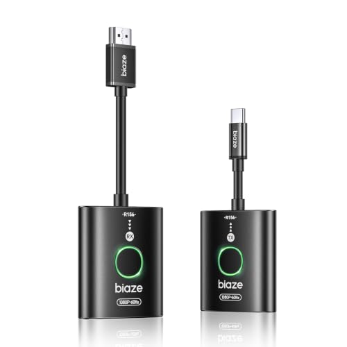 USB C Wireless HDMI Transmitter and Receiver（2026 Upgrade Model），Wirelessly cast Your Phone or Laptop Screen to a Display，Plug and Play, no downloads or Complex Setup Required