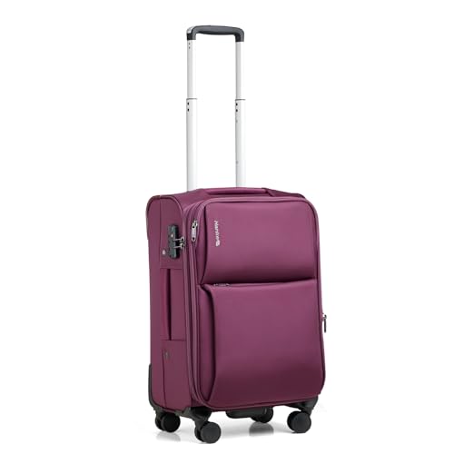 Hanke Softside Expandable 20 Inch Carry On Luggage with Wheels Airline Approved, TSA Luggage Lightweight Rolling Suitcases for Travel Carry On Bag(Purple) - color: Purple, size: 20 Inch Carry on