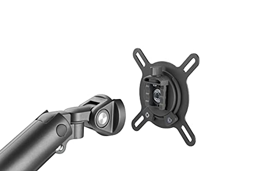 POUT E12 Dual Monitor Arm Mount Stand – Adjustable Full Motion Desk Mount for 17’’-32’’ Screens, Supports 4-22lbs per Arm, VESA 75x75mm & 100x100mm (Grey/Black) - color: Grey/Black/Dual