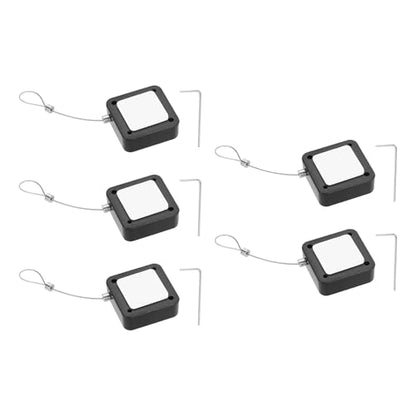 PATIKIL Retractable Remote Control Cable Tether (6.6ft / 2M, Black)(5 Set) Square Remote Control Security Lanyard Lock Adjustable Locking Leash with Rope Locks, Suit for - TV/Tablets - color: Black, size: 6.6ft