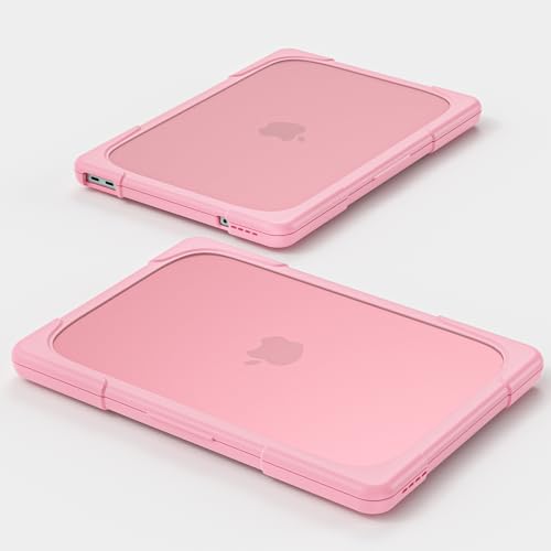 Batianda Heavy Duty Case for MacBook Neo 13 Inch 2026, Blush | Fits Model A3404 A18 Pro Chip, Ergonomic Foldable Stand Holds 22lbs, TPU Bumper, Matte Translucent Shockproof Hard Shell - color: Blush