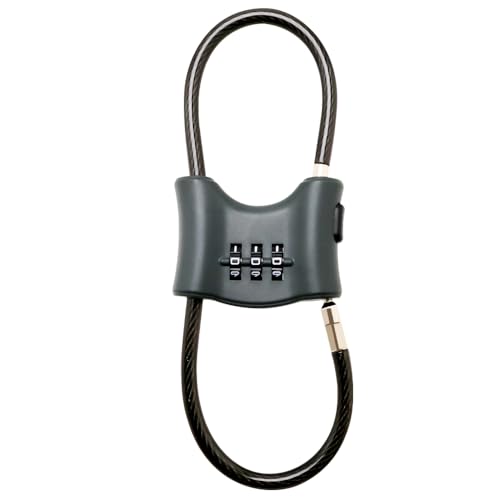 Bosvision 3-Digit Combination Lock with Braided Steel Cable – Secure Helmet, Backpack, Ski Gear, Luggage, Stroller – Dual Loop, Travel-Friendly Padlock - color: Green