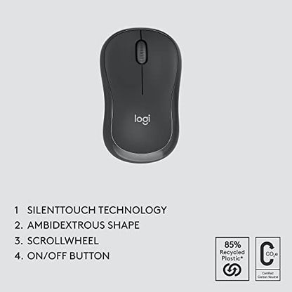 Logitech MK370 Combo for Business, Wireless Full-Size Keyboard and Wireless Mouse, Secure Logi Bolt USB Receiver, Bluetooth, Globally Certified Windows/Mac/Chrome, Linux - Graphite, Pack of 4 - size: One Size (Pack of 4)
