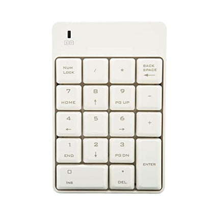 Numeric Keypad, 18 Key Wireless USB Number Pad with Low Noise Design and Comfortable Tilt Angle, for Laptop Desktop PC OS X (White) - color: White