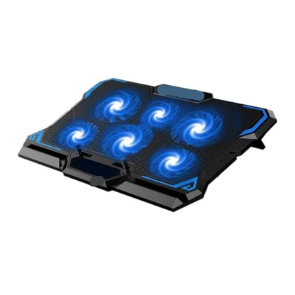 17inch Gaming Laptop Cooler Six Fan Led Screen Two USB Port 2600RPM Laptop Cooling Pad Notebook Stand for Laptop(B) - color: B