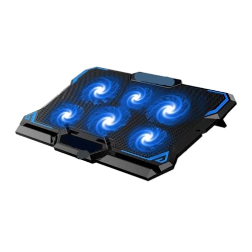 17inch Gaming Laptop Cooler Six Fan Led Screen Two USB Port 2600RPM Laptop Cooling Pad Notebook Stand for Laptop(C) - color: C