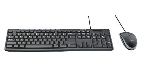 Logitech MK200 Media Combo Wired Keyboard and Mouse, Full-Size Keyboard with Easy-Access Media Controls, High-Definition Optical Mouse, Plug and Play USB Connection – Black - size: One Size