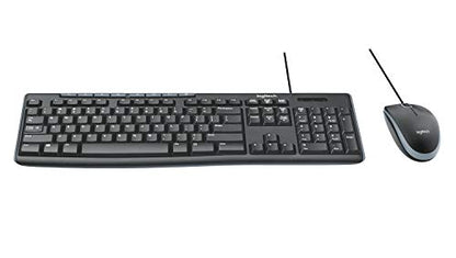 Logitech MK200 Media Combo Wired Keyboard and Mouse, Full-Size Keyboard with Easy-Access Media Controls, High-Definition Optical Mouse, Plug and Play USB Connection – Black - size: One Size