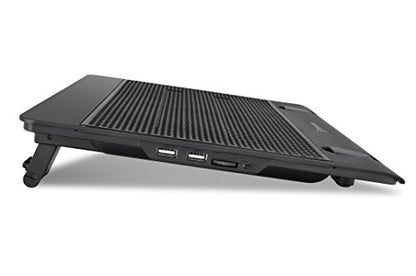 Thermaltake Massive 14 Steel Mesh Panel Dual 140mm Blue LED Fan Adjustable Speed Control 10"-17" Laptop Notebook Cooling Pad CL-N001-PL14BU-A,Black - style: 2 Fans