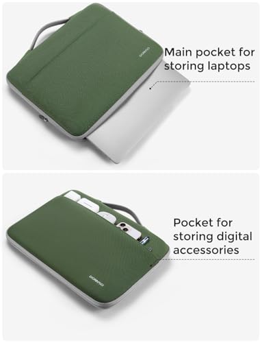 DOMISO 14 inch Laptop Case Sleeve Protective Cover Compatible with 15 inch MacBook Air M4 M3 M2,MacBook Pro,14-15 inch HP Dell ASUS Lenovo Chromebook,Waterproof Computer Cases Bag,Avocado Green - color: Avocado Green, size: 15" for Macbook Air