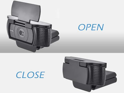 CloudValley Webcam Cover for Logitech C920x / C920 / C922x / C922 / C930e | C920x HD Pro Web Cam Compatible, Camera Cover Protects Lens & Security, Protect Your Visual Privacy, Black