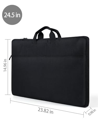 UPERFECT Laptop Sleeve 24-inch for Laptop/Portable Monitor/Notebook/Tablet with Large Capacity Side Pockets & Durable Handle-Waterproof/Shockproof-Padded Compartments-Zippered Accessory Storage - size: 24"