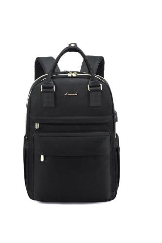 LOVEVOOK Backpack purse for Women, 15 Inch Laptop backpack Cute Waterproof Backpacks Stylish Travel Bags Vintage Daypacks for College Work Party - color: Black, size: 15 Inch