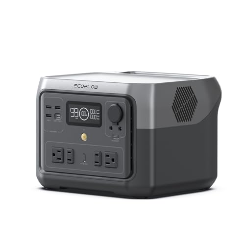 EF ECOFLOW Portable Power Station River 2 Max 500, 499Wh 500W | 1 Hr Fast Charging, LiFePO4 Battery, Up to 1000W Output Solar Generator (Solar Panel Optional) for Outdoor Camping/RVs