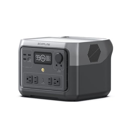 EF ECOFLOW Portable Power Station River 2 Max 500, 499Wh 500W | 1 Hr Fast Charging, LiFePO4 Battery, Up to 1000W Output Solar Generator (Solar Panel Optional) for Outdoor Camping/RVs