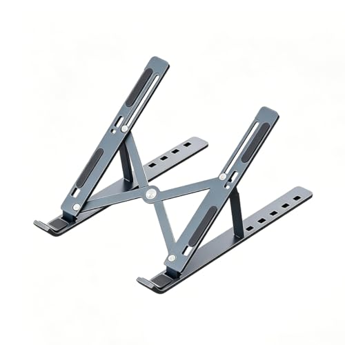 1Pc Foldable Ventilated Laptop Stand, Adjustable Desk Computer Riser, Portable Notebook Holder for 10-15.6 Inch Laptops (White)
