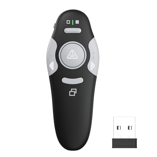 QUI 2 Pack Presentation Clicker Wireless Presenter, Black | RF 2.4G USB Slide Advancer Remote for Office & Classroom,PowerPoint Clicker for Google Slides, Keynote, Mac, Windows