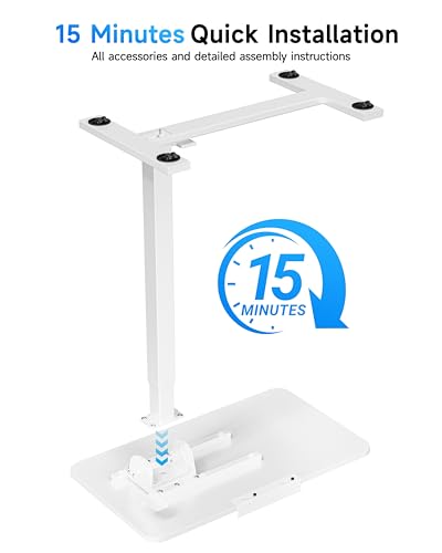 BIZUM Mobile Standing Desk Laptop Desk Pneumatic with Wheels 180° Tilt Top Hospital Bed Table Portable Rolling Cart Foldable Bedside Table for Hospital&Home Use, White - color: White