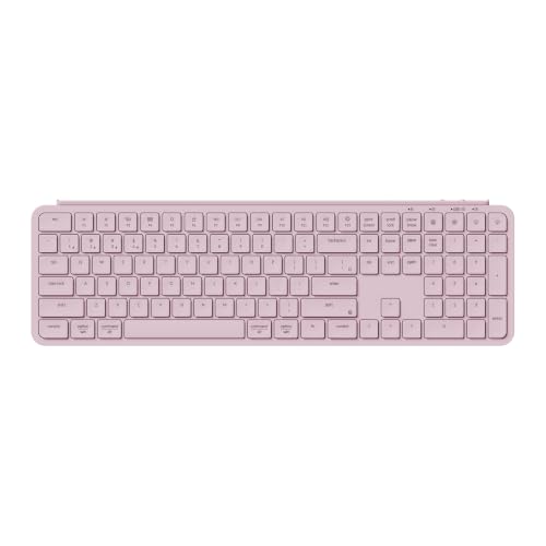 Keychron B6 Pro Ultra-Thin Wireless Keyboard, Full-Size QMK with Numeric Keypad Quiet Typing, 2.4 GHz/Bluetooth 5.2/Wired Connection Long Battery Life, Compatible with Mac Windows Linux - Blossom Pink - color: Blossom Pink
